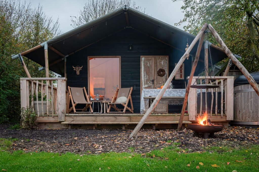 kampvuur buiten winter 1